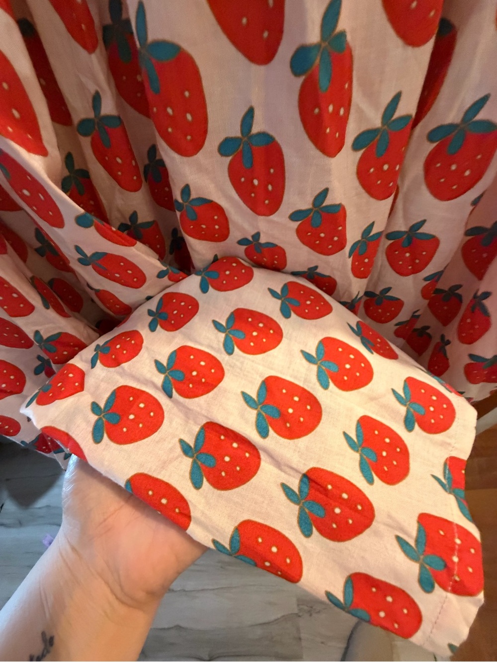 Strawberry Print White Sundress - Picture 5 of 9